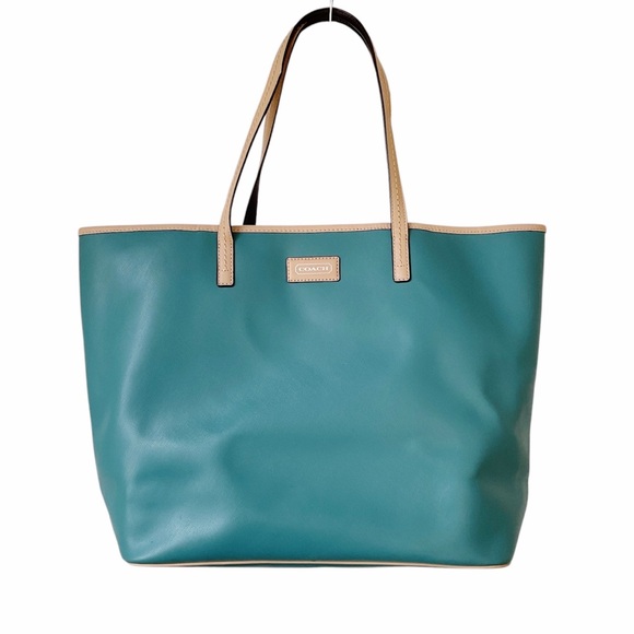 Coach Park Metro Tote Bag Saffiano Leather F24341 Dark Teal - Picture 4 of 16